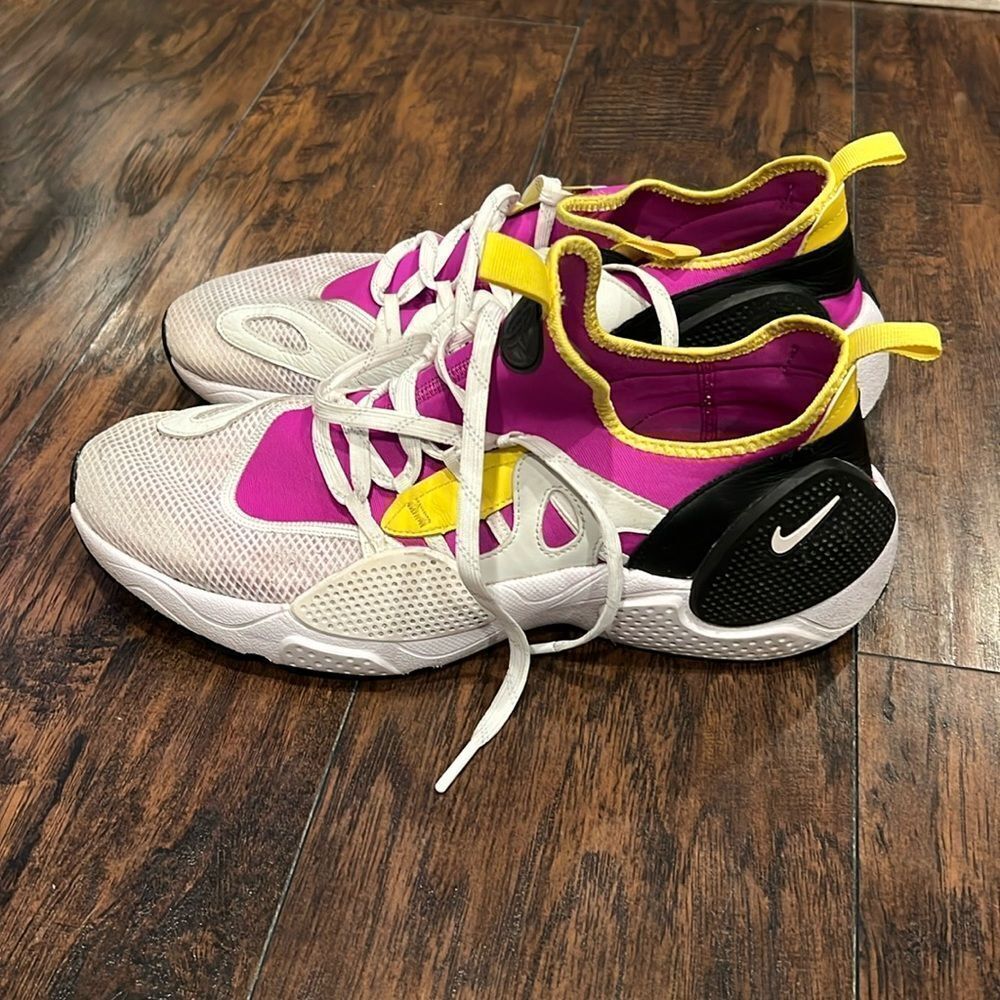 EUC NIKE MEN'S Huarache EDGE TXT QS White retro Yellow | size 14 | BQ5206 500